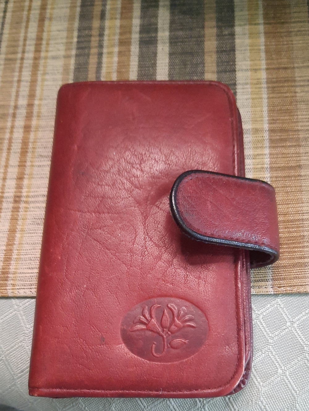Buxton Red Leather Snap Wallet